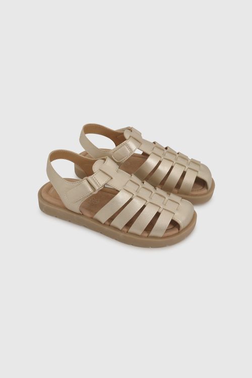 Sandalia Cangrejera Dorada de Niña talla 28 a 38