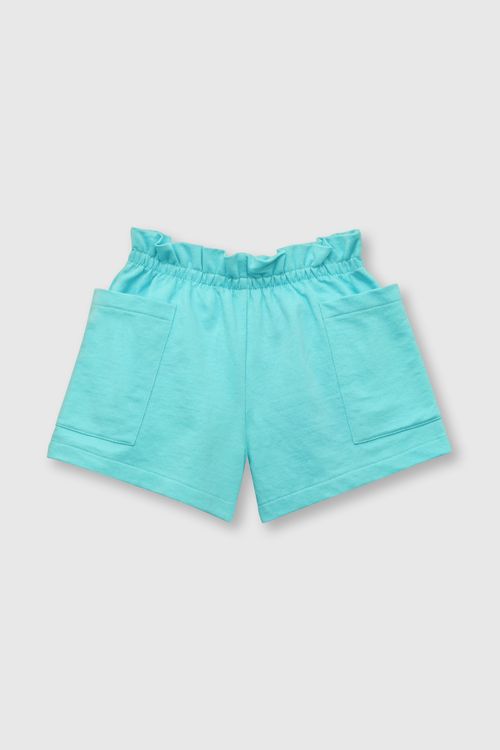 Short de niña ancho turquesa (2 a 12 años)