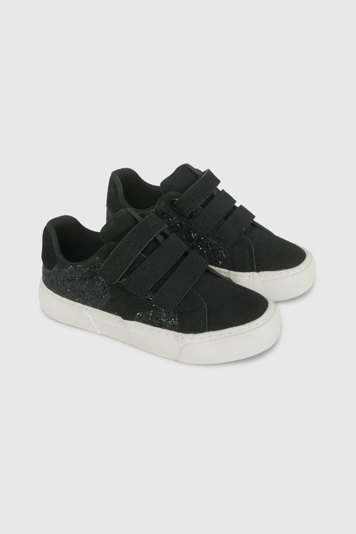 Zapatilla Negra con Brillos de Niño talla 28 a 38