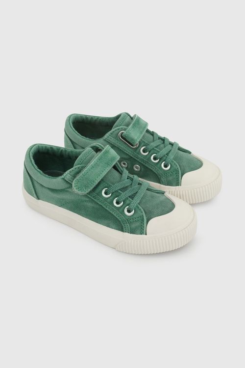 Zapatilla de Niño Verde con Cordón-Velcro