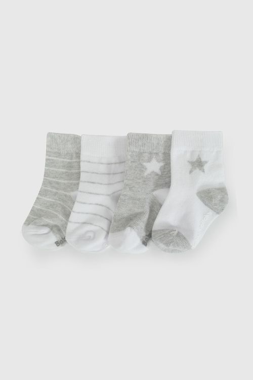 Pack X4 Calcetines Gris Estrella de Niño 14/16 a 23/25