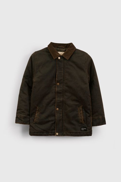 Chaqueta Encerada Verde de Unisex con Cierre Talla 3 a 12 Años