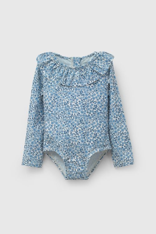 Enterito de Playa UV Flores de Niña Elasticado talla 3 M a 36 M