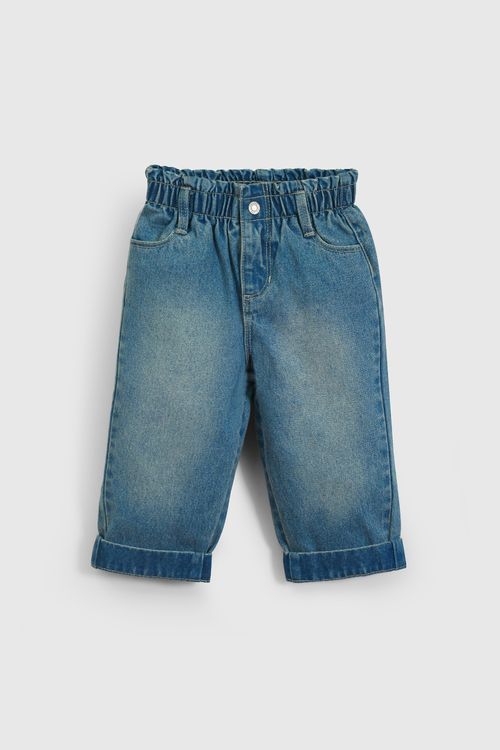 Jeans Azul  Cintura Elasticada de Niña talla 3/6 M a 24m/36 M
