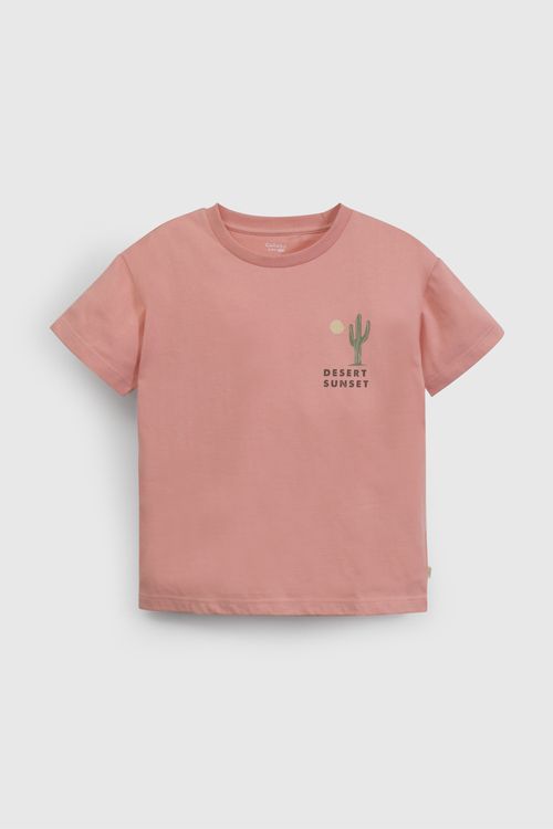 Polera Rojo Estampada de Niño talla 3 a 12 Años