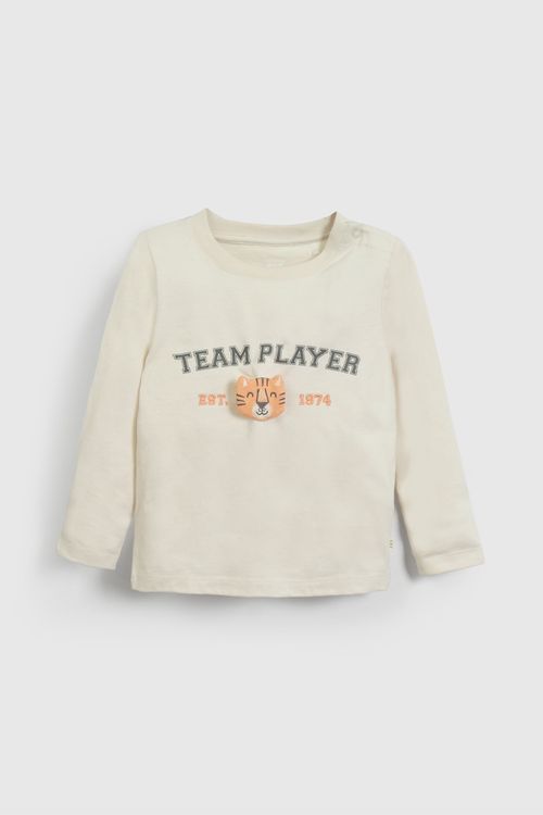 Polera Beige Team Player de Niño talla 3/6 M a 24m/36 M