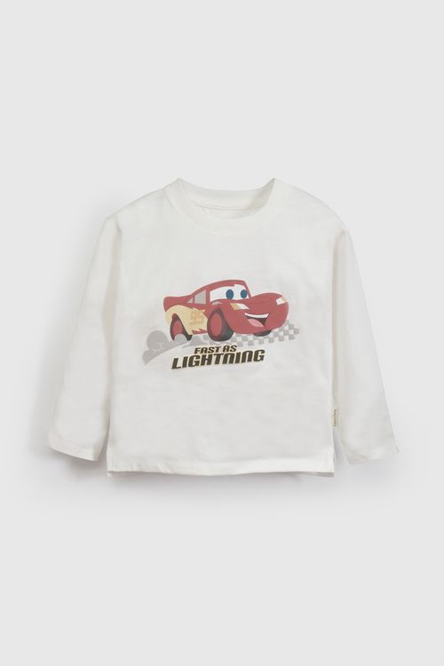 Polera Blanca Cars De Niño Infantil talla 3/6 M a 24m/36 M Disney