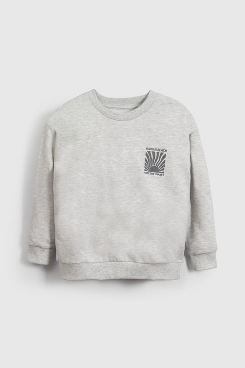 Poleron Básico Gris  de Niño talla 3 a 12 Años