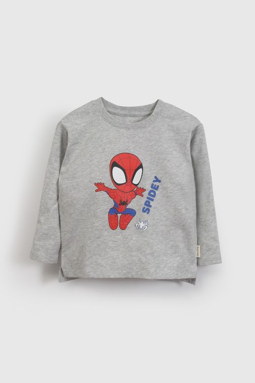 Polera Gris Spiderman De Niño Infantil talla 3/6 M a 24m/36 M