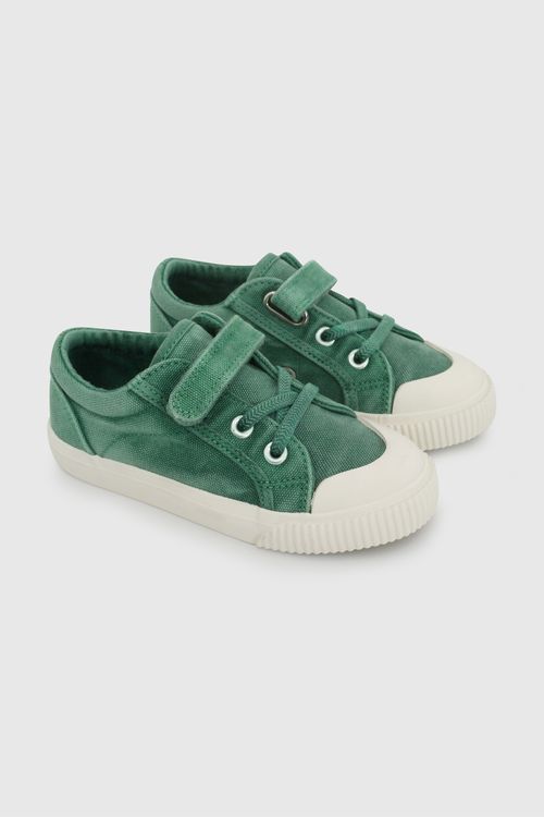 Zapatilla de Niño Verde con Cordón elástico y Velcro