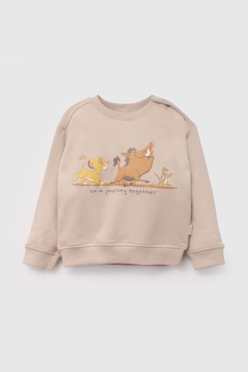 Poleron Beige Rey León De Niño Infantil talla 3/6 M a 24m/36 M