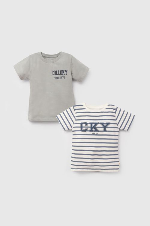 Pack Dos Poleras Multicolor Colloky Niño talla 3/6 M a 24m/36 M