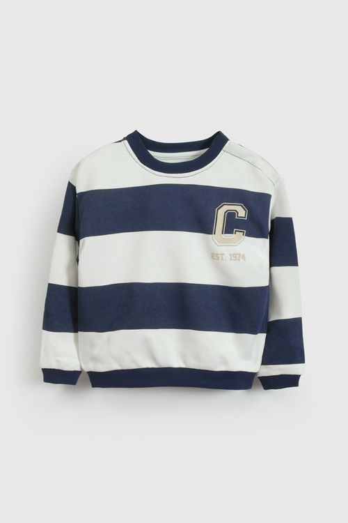 Poleron Azul Rayado De Niño Infantil talla 3/6 M a 24m/36 M