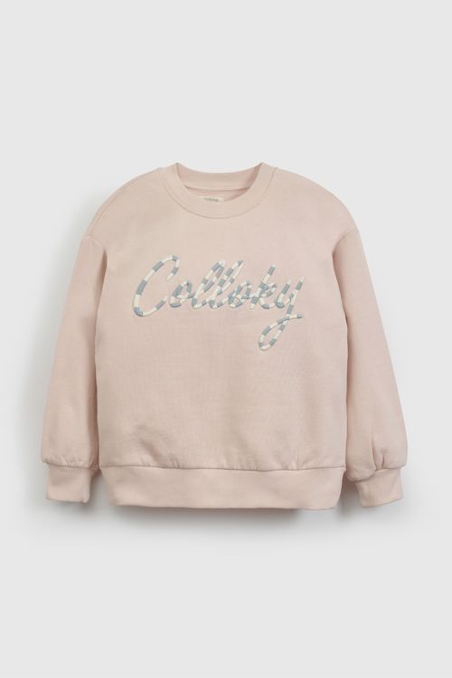 Poleron Rosado Colloky Bordado de Niña talla 3 a 12 Años