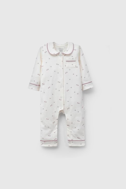 Pijama Blanco Flores de Bebé de New born talla 0/3 M a 12/24M