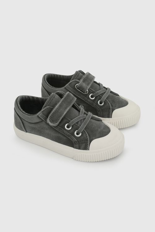 Zapatilla de Niño Negra con Cordón elástico -Velcro