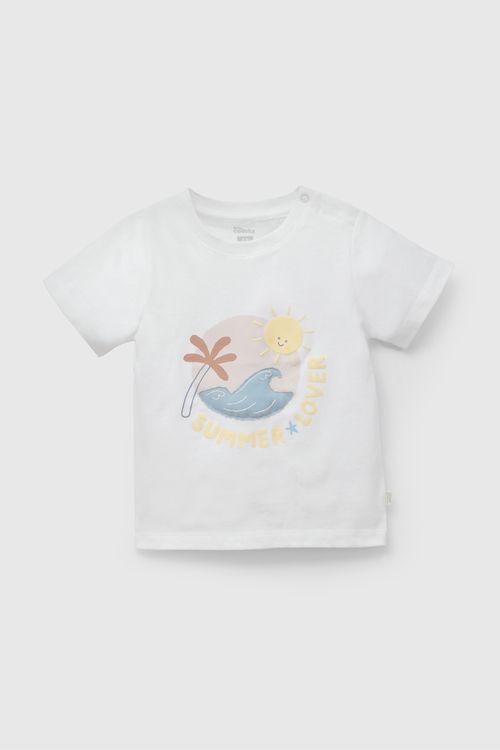 Polera Blanca Summer Love De Niño Infantil talla 3/6 M a 24m/36 M