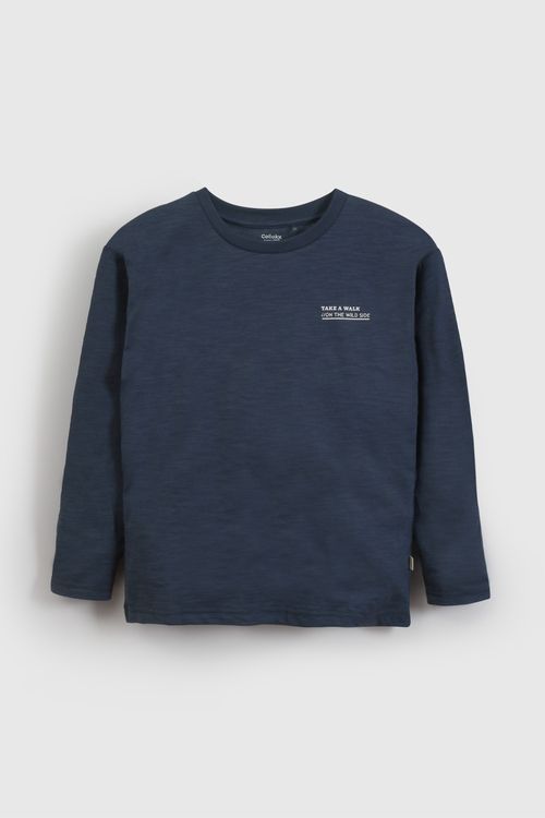 Polera Básica Azul de Niño talla 3 a 12 Años