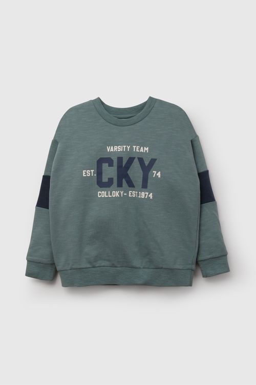 Poleron Colloky Verde de Niño talla 3 a 12 Años