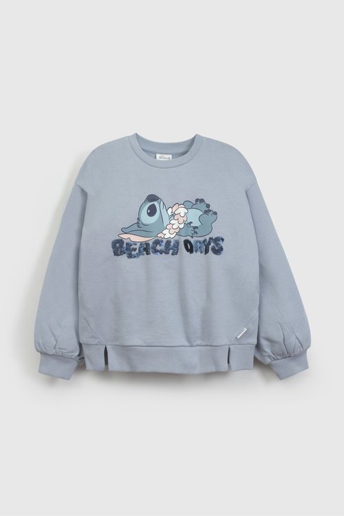Poleron Celeste Lilo Stitch de Niña talla 3 a 12 Años