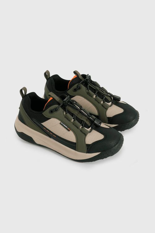 Zapatilla Outdoor verde de Niño con Cordón elástico Talla 28 a 23