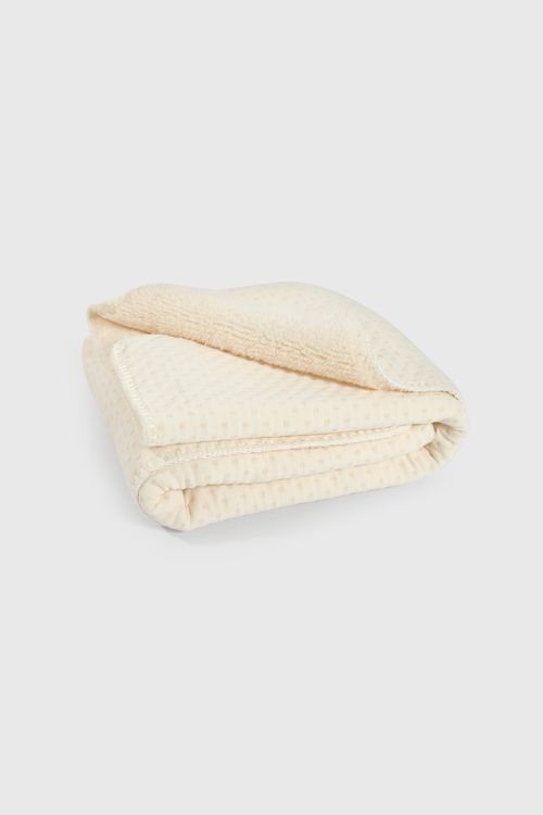 Manta de Sherpa con Estrellas Beige Talla Única