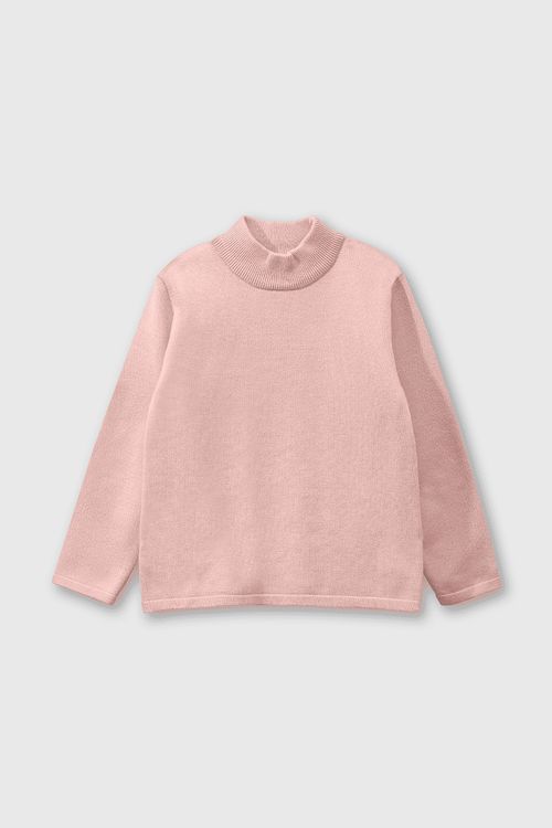 Sweater Rosado de Algodón Suavizado y Tejido para Bebé