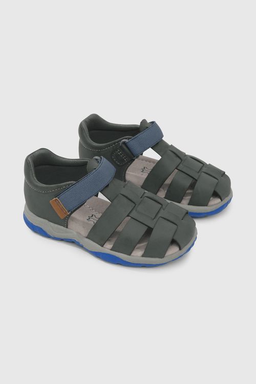 Sandalia Azul cerrada con cierre de velcro para niño