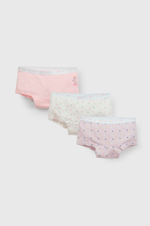 Pack x 3 Calzones Pata Daisy Rosado de Niña en Tela strech Talla 2/3A a +12A