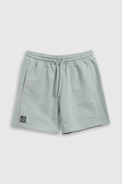 Bermuda Verde estampada con cintura elasticada