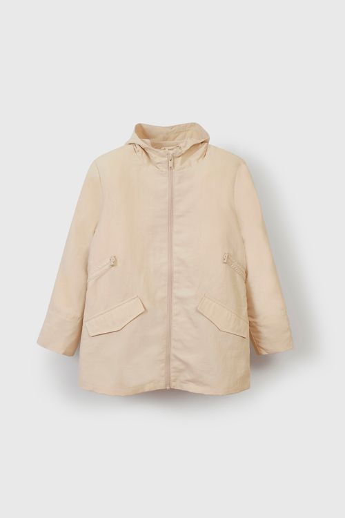 Corta Viento de niña Largo Beige Talla 3A al 12A