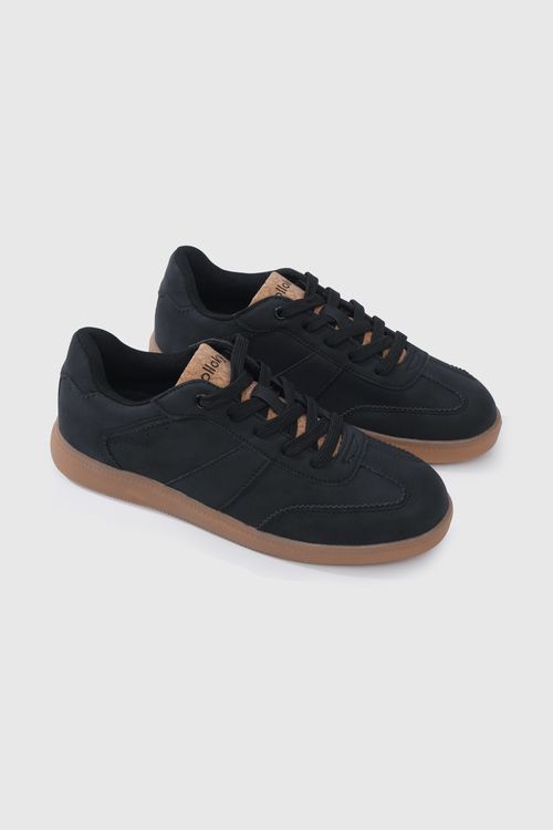 Zapatilla Urbana Negra Lifestyle para niño capellada ecocuero