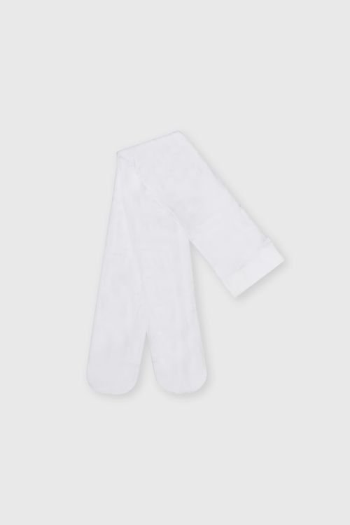 Panty Microfibra Blanca Soquete de Niño Talla 2/4A a 10/12A