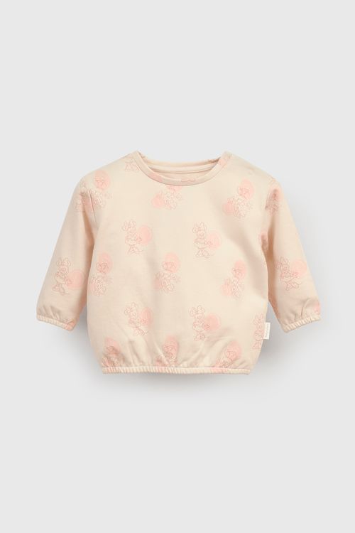 Polerón Beige Minnie de Bebé en Polycotton Talla 0/3M a 9/12M