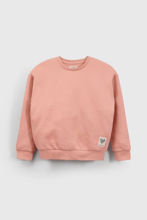 Polerón Rosado de polycotton Cerrado Liso para Niña