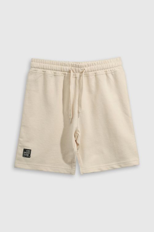 Bermuda Beige de policotton con cintura elasticada para niño