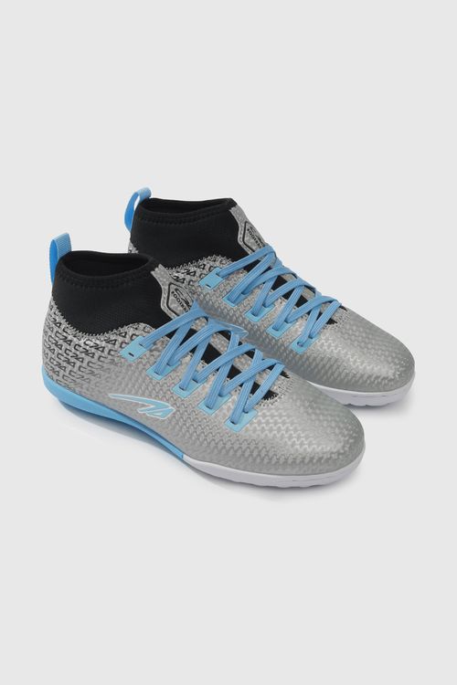 Zapatilla Deportiva Gris Baby futbol C74 con calcetín