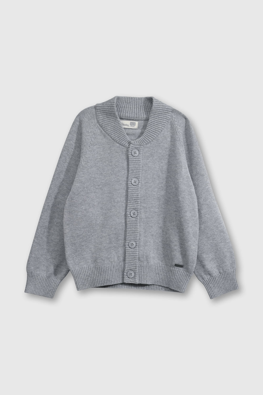 Chaleco de Algodón Grosor Medio Gris con Botones
