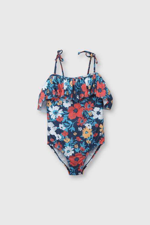 Traje de Baño con Filtro UV y Estampado Floral