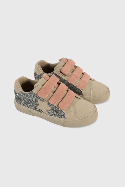 Zapatilla de Niña Lifestyle Seatle Beige con Velcro
