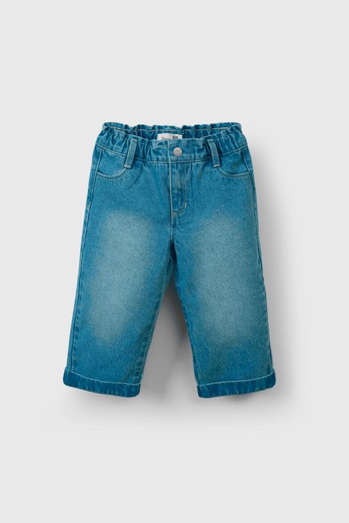 Jeans Denim Wide Leg para Niña de Mezclilla Talla 3/6M a 24/36M