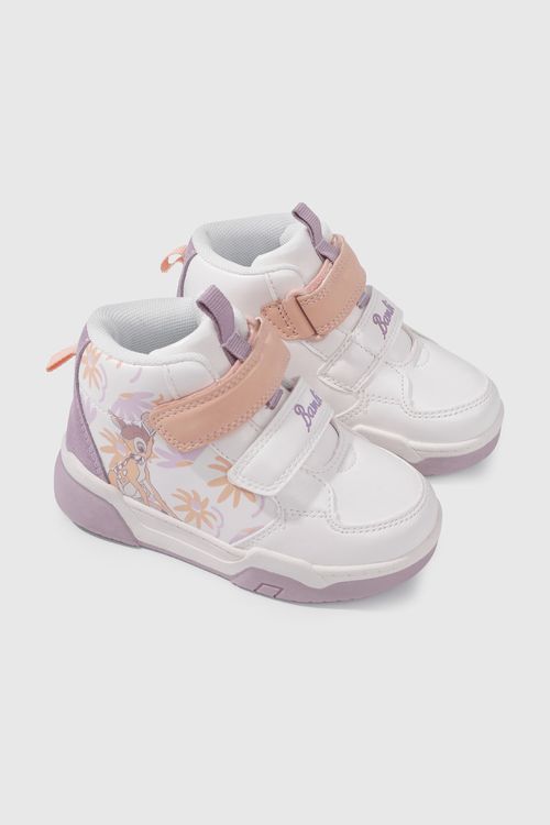 Zapatilla Disney Bambi Blanca con Cierre de Velcro