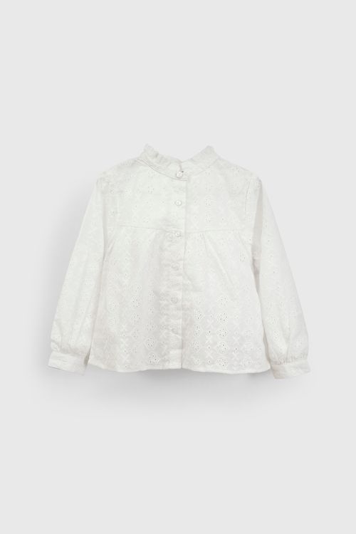 Blusa Blanca de Niño de Algodón Talla 3 a 12 Años