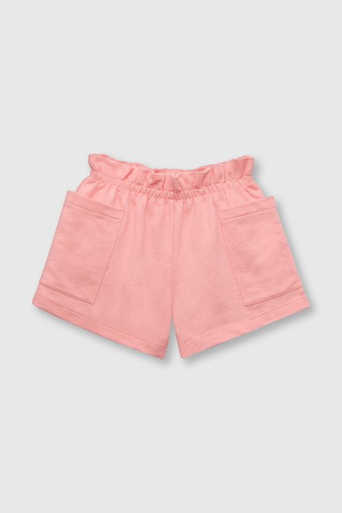 Short Rosado casual liso con bolsillos Talla 2A al 12A