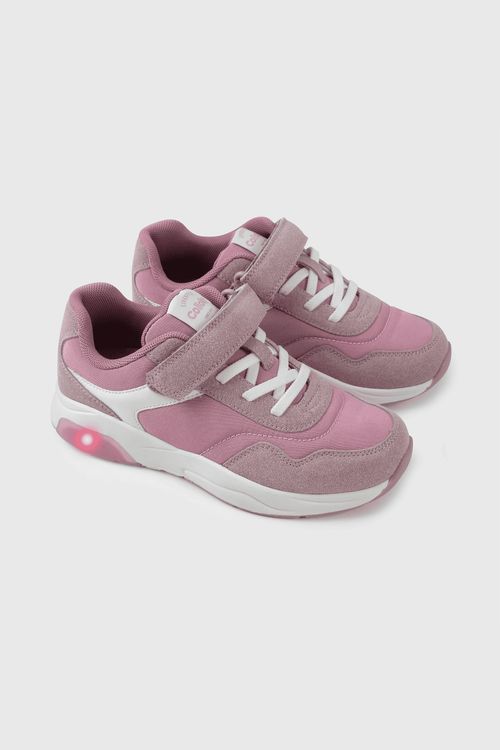 Zapatilla Morada con Luces de Niña con Cordón Talla 28 al 38