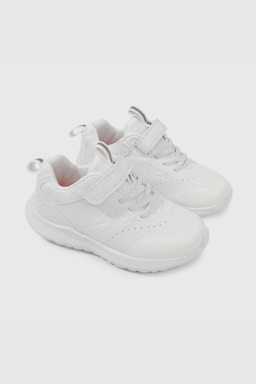 Zapatilla Escolar Blanca con Velcro y Cordón Unisex