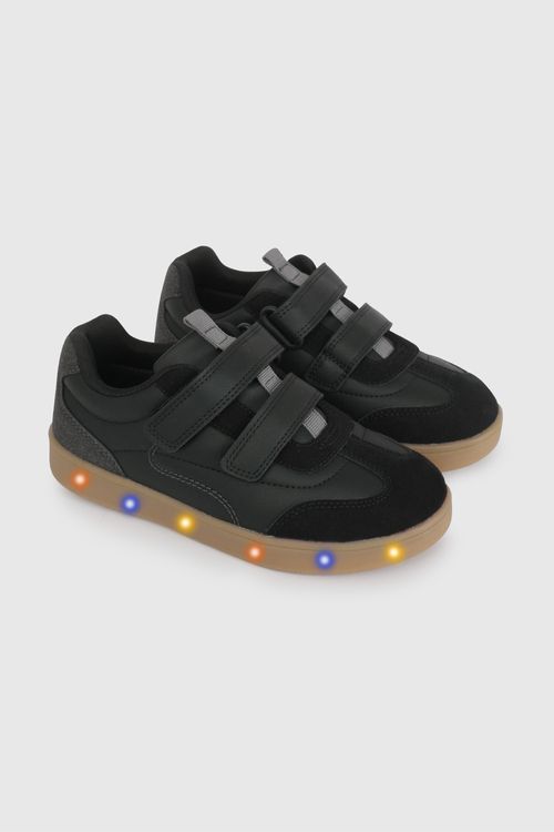 Zapatilla de Luces Negra de Niño talla 28 a 38