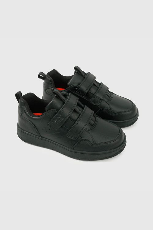 Zapatilla Escolar Negra con Velcro Unisex Junior