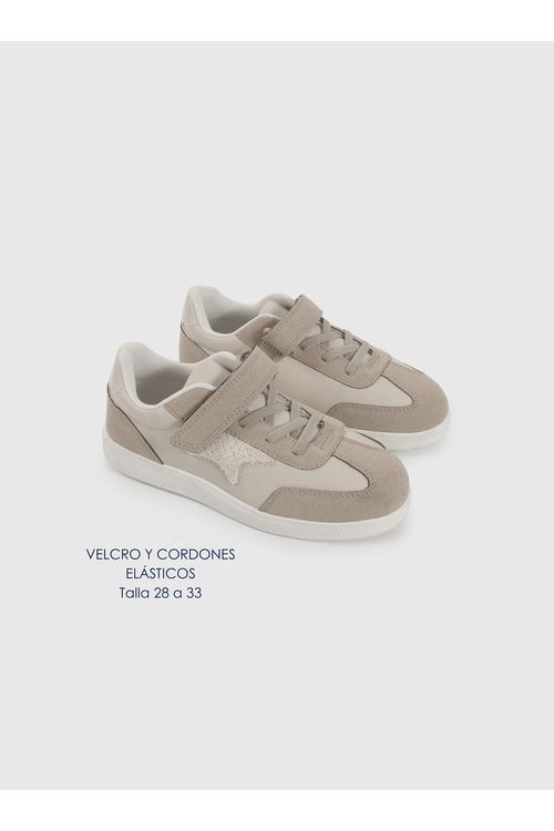 Zapatilla Colloky de Niño Lifestyle Madrid Beige con Velcro