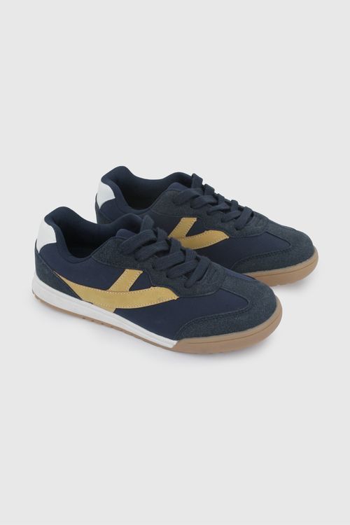 Zapatilla Urbana Azul y Mostaza de Niño talla 28 a 38